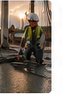 Concrete finisher working at a job site