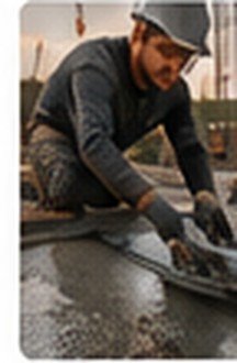 Concrete laborer working at a job site